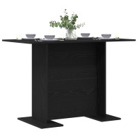 Produktbild för Matbord Svart ek 110 x 60 x 75 cm Konstruerat trä