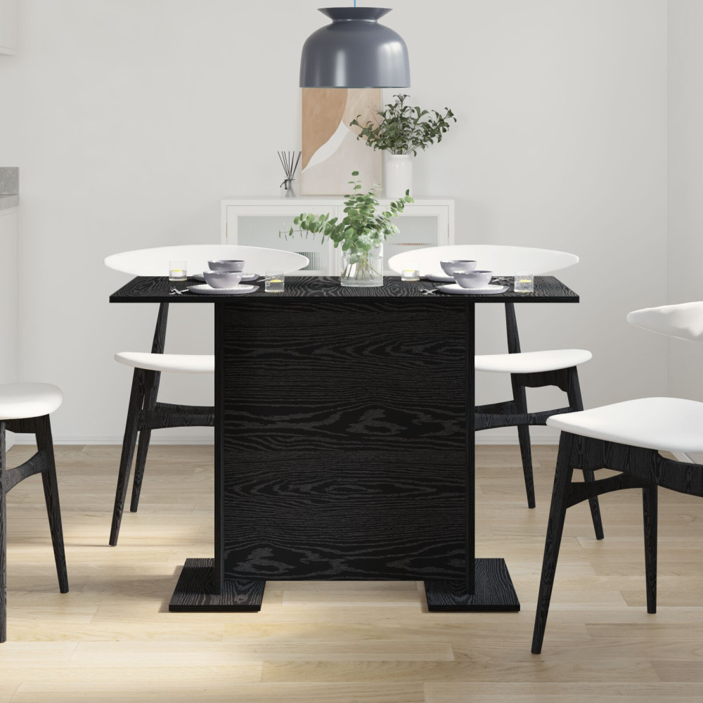 Produktbild för Matbord Svart ek 110 x 60 x 75 cm Konstruerat trä