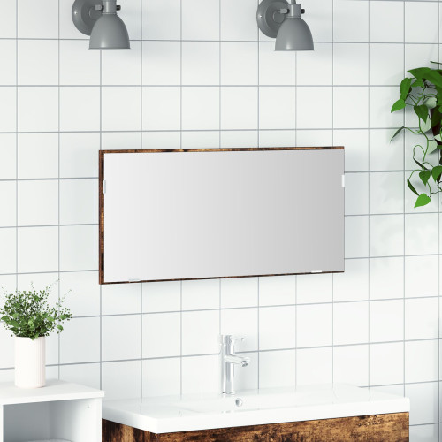vidaXL Spegel Väggmonterad Brun 80 x 37 cm Glas och konstruerat trä