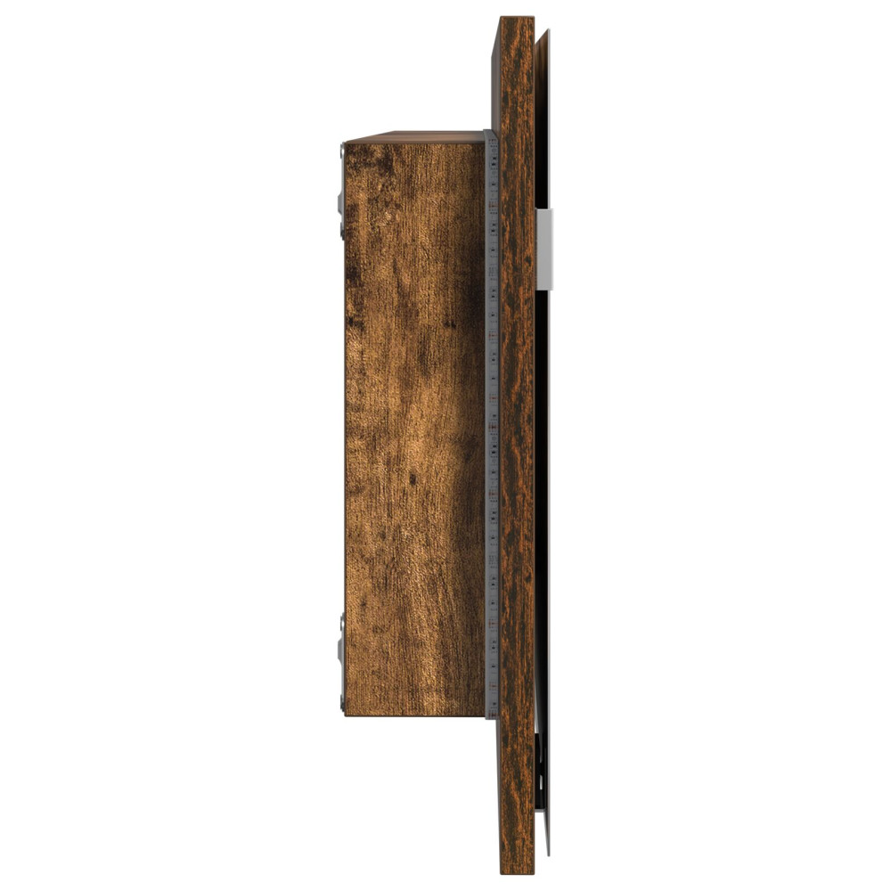 Produktbild för Spegel Väggmonterad Brun 80 x 37 cm Glas och konstruerat trä