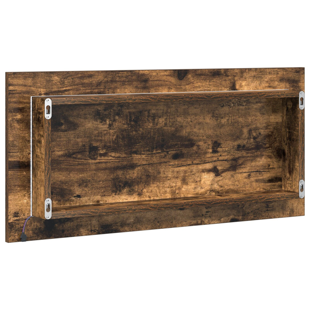 Produktbild för Spegel Väggmonterad Brun 80 x 37 cm Glas och konstruerat trä