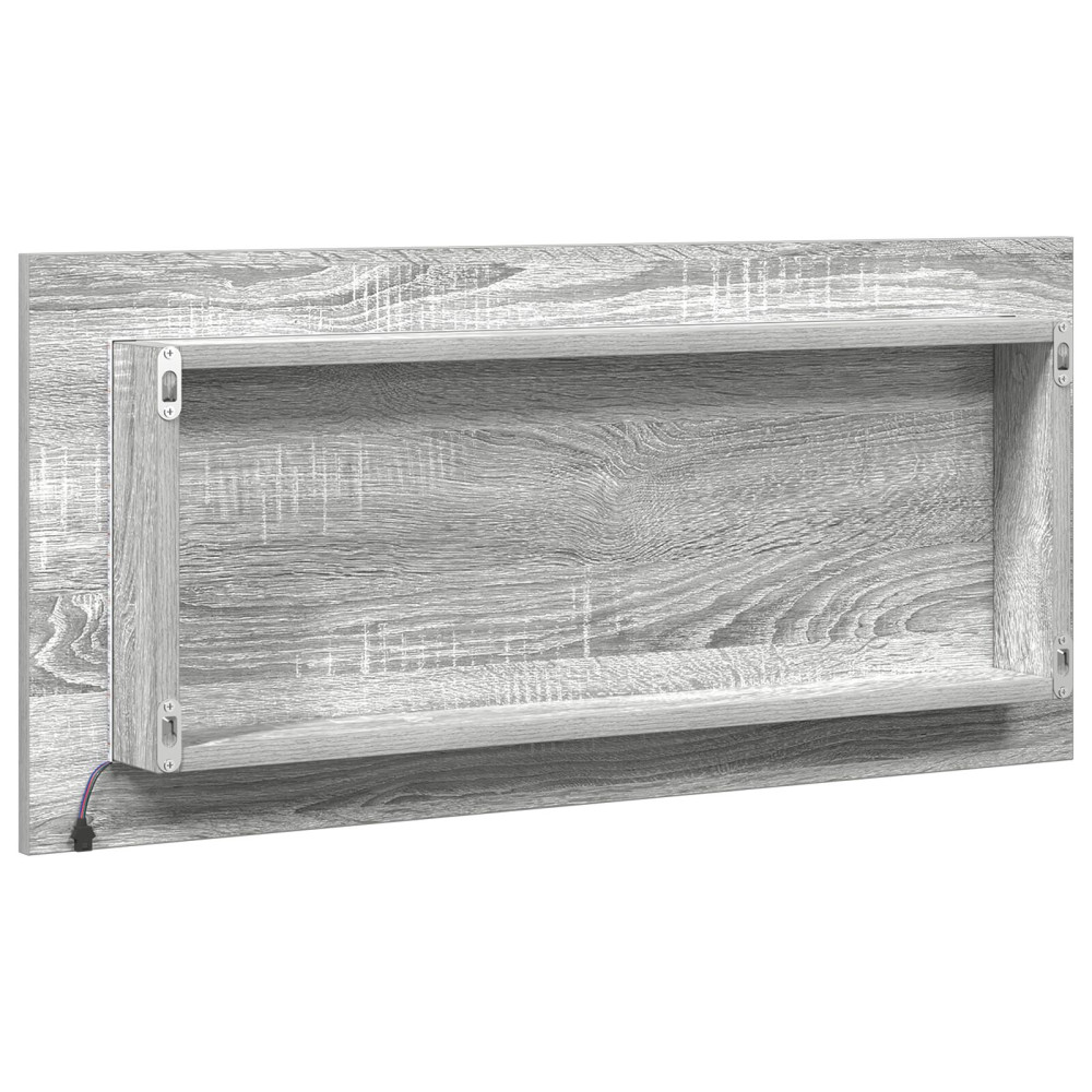 Produktbild för Spegel Hög grå sonoma 80 x 37 cm Glas och konstruerat trä