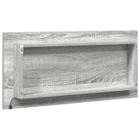 Produktbild för Spegel Hög grå sonoma 80 x 37 cm Glas och konstruerat trä