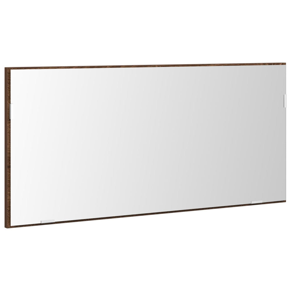 Produktbild för Spegel Väggmonterad brun ek 80 x 37 cm Glas och konstruerat trä