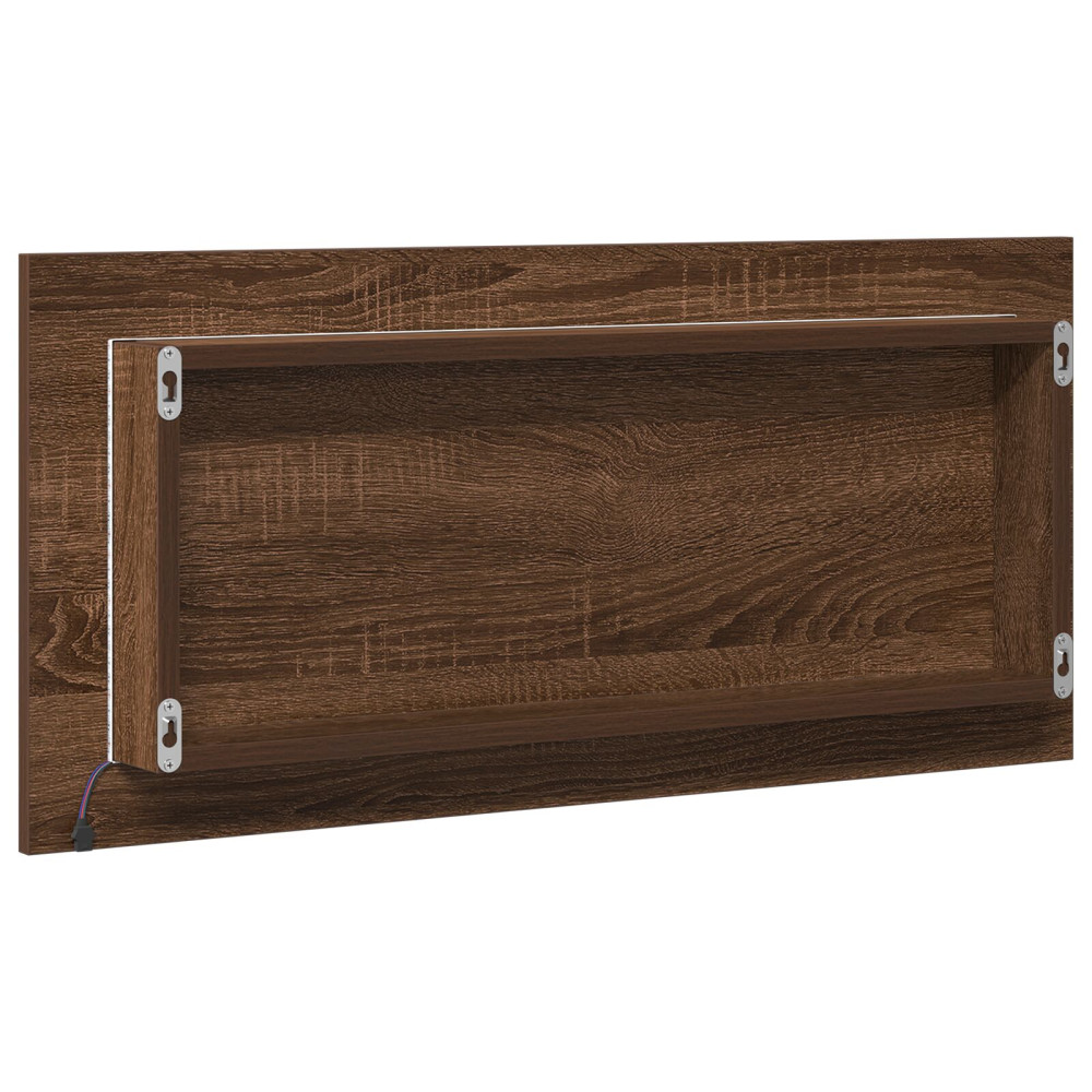 Produktbild för Spegel Väggmonterad brun ek 80 x 37 cm Glas och konstruerat trä