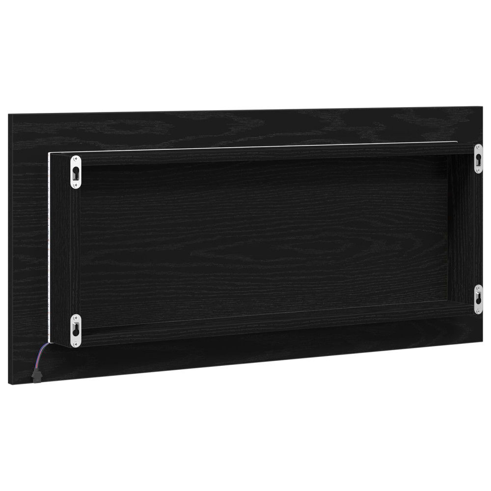 Produktbild för Spegel med spegel Svart ek 80 x 37 cm Glas och konstruerat trä