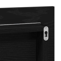 Produktbild för Spegel med spegel Svart ek 80 x 37 cm Glas och konstruerat trä