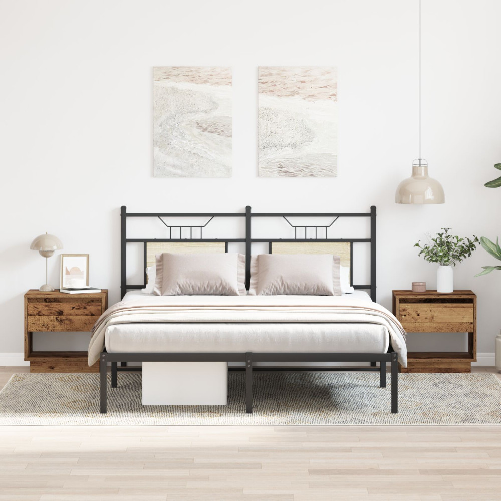 Produktbild för Nattduksbord 2 pcs Gammalt trä 45 x 34 x 44 cm Konstruerat trä