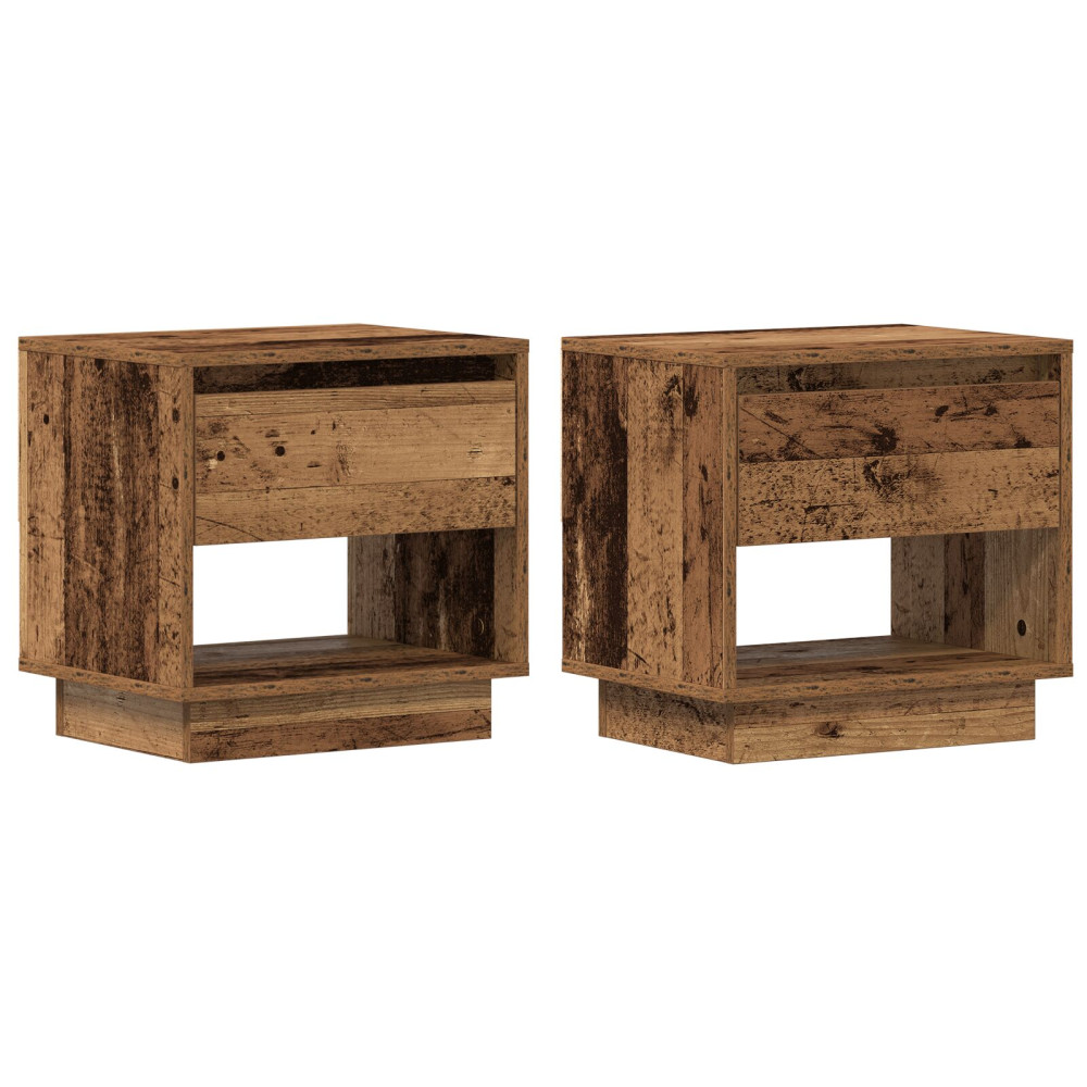 Produktbild för Nattduksbord 2 pcs Gammalt trä 45 x 34 x 44 cm Konstruerat trä