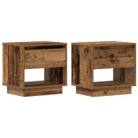 Produktbild för Nattduksbord 2 pcs Gammalt trä 45 x 34 x 44 cm Konstruerat trä