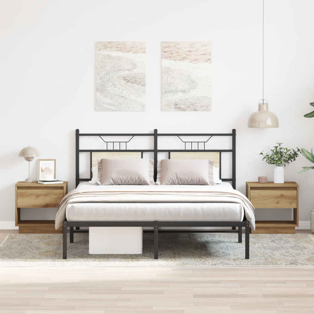 Produktbild för Nattduksbord 2 pcs Artisan Ek 45 x 34 x 44 cm Konstruerat trä