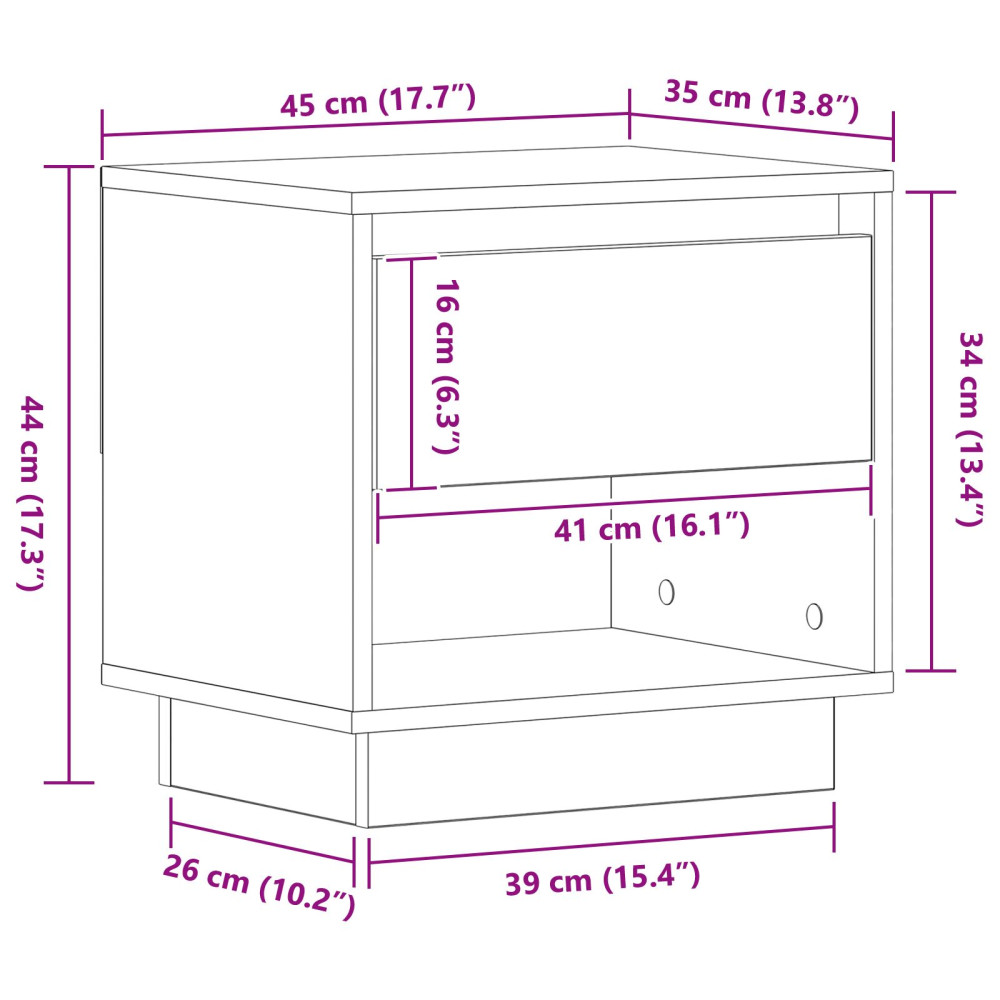 Produktbild för Nattduksbord 2 pcs Artisan Ek 45 x 34 x 44 cm Konstruerat trä