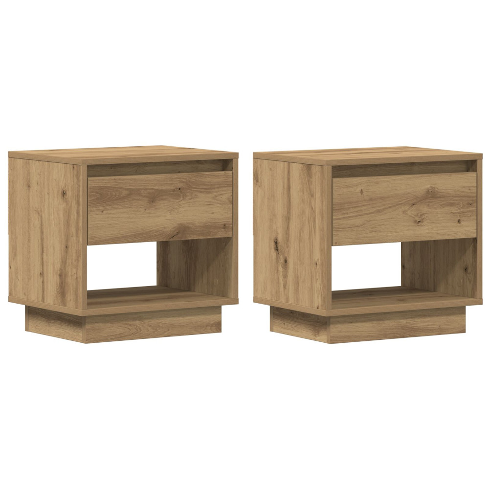 Produktbild för Nattduksbord 2 pcs Artisan Ek 45 x 34 x 44 cm Konstruerat trä