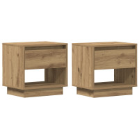 Produktbild för Nattduksbord 2 pcs Artisan Ek 45 x 34 x 44 cm Konstruerat trä