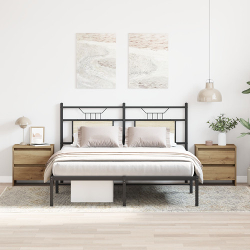 vidaXL Nattduksbord 2 pcs Artisan Ek 45 x 34 x 44,5 cm Konstruerat trä