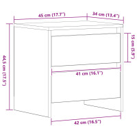 Produktbild för Nattduksbord 2 pcs Artisan Ek 45 x 34 x 44,5 cm Konstruerat trä