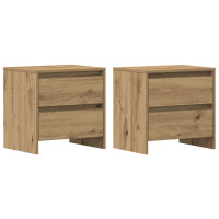 Produktbild för Nattduksbord 2 pcs Artisan Ek 45 x 34 x 44,5 cm Konstruerat trä
