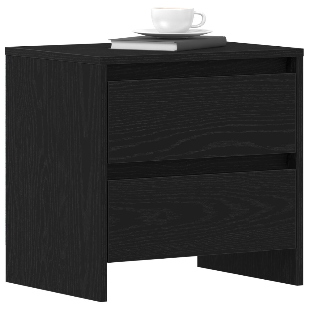Produktbild för Nattduksbord Svart Ek 45 x 34 x 44,5 cm Konstruerat trä