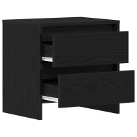 Produktbild för Nattduksbord Svart Ek 45 x 34 x 44,5 cm Konstruerat trä