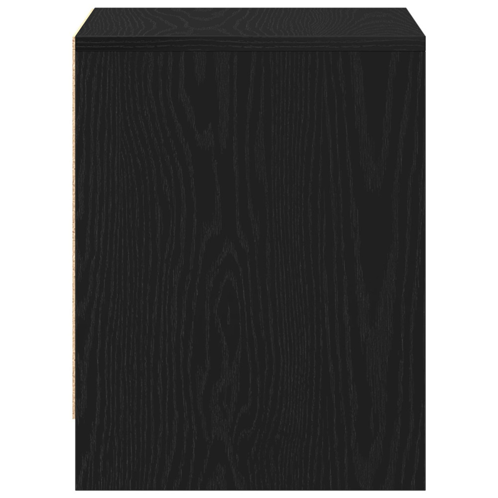 Produktbild för Nattduksbord Svart Ek 45 x 34 x 44,5 cm Konstruerat trä