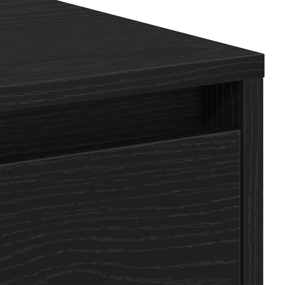 Produktbild för Nattduksbord Svart Ek 45 x 34 x 44,5 cm Konstruerat trä