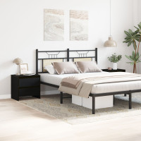 Produktbild för Nattduksbord 2 pcs Svart Ek 45 x 34 x 44,5 cm Konstruerat trä