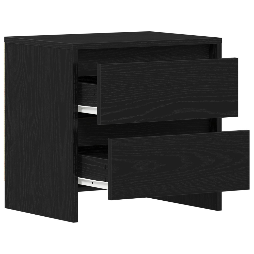 Produktbild för Nattduksbord 2 pcs Svart Ek 45 x 34 x 44,5 cm Konstruerat trä