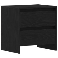 Produktbild för Nattduksbord 2 pcs Svart Ek 45 x 34 x 44,5 cm Konstruerat trä