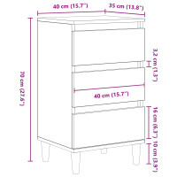 Produktbild för Nattduksbord Artisan Ek 40 x 35 x 70 cm Konstruerat trä