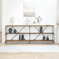 Produktbild för Konsolbord Gammalt trä 200 x 30 x 75 cm Konstruerat trä
