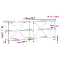 Produktbild för Konsolbord Gammalt trä 200 x 30 x 75 cm Konstruerat trä