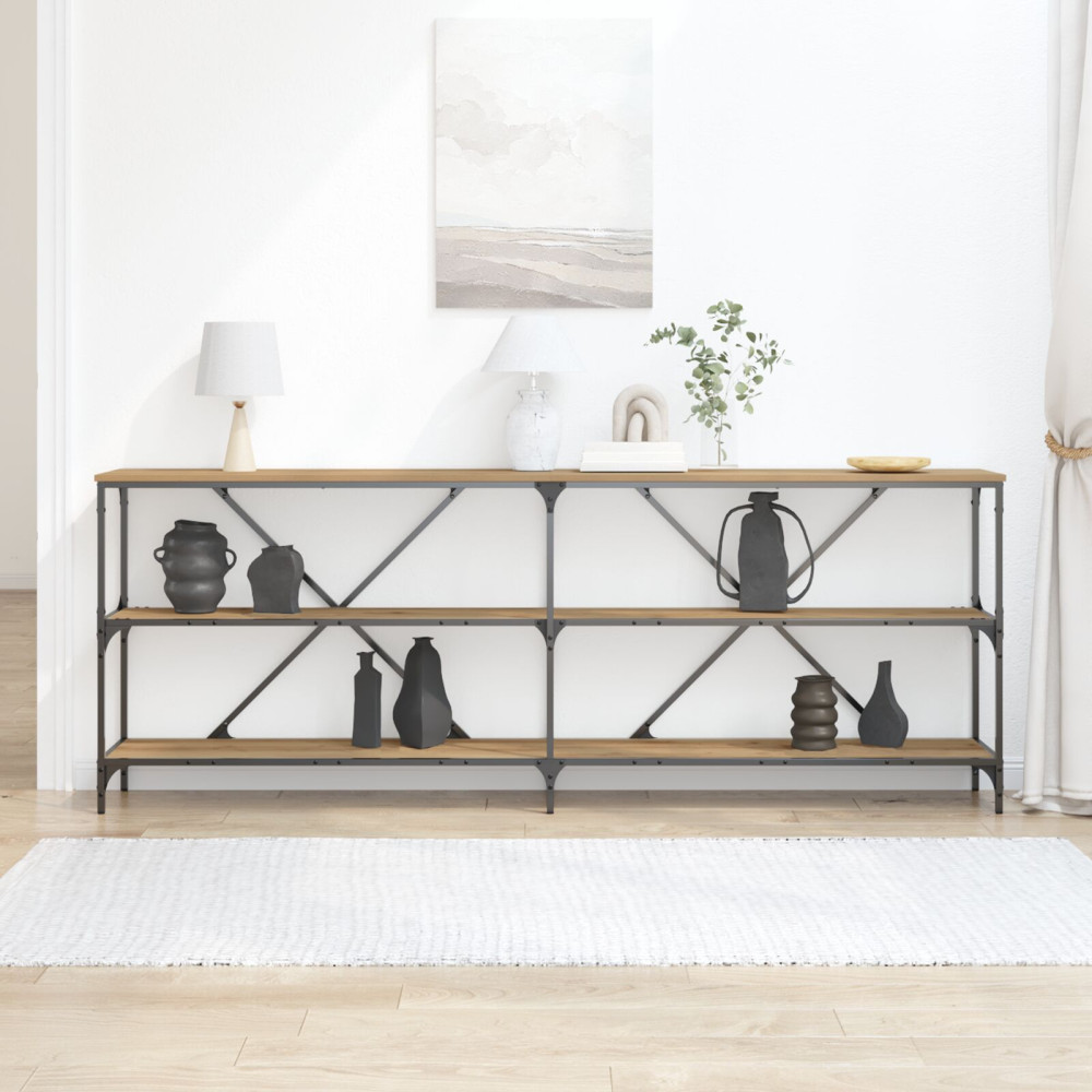 Produktbild för Konsolbord Artisan Ek 200 x 30 x 75 cm Konstruerat trä