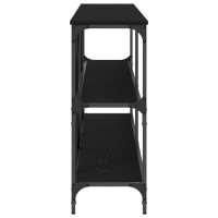 Produktbild för Konsolbord med hylla Svart Ek 200 x 30 x 75 cm Konstruerat trä