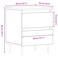 Produktbild för Nattduksbord 2 pcs Gammalt trä 40 x 35 x 50 cm Konstruerat trä