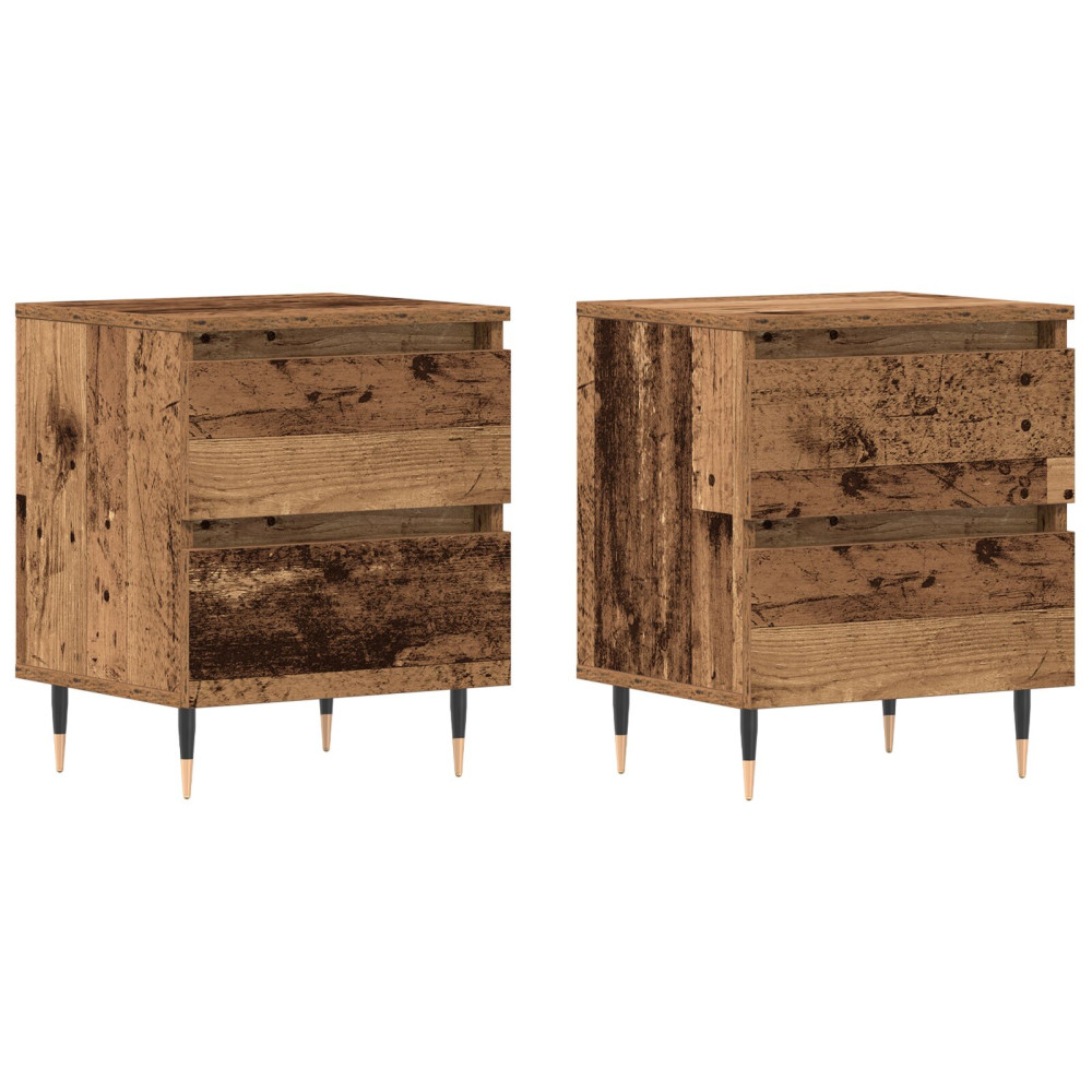 Produktbild för Nattduksbord 2 pcs Gammalt trä 40 x 35 x 50 cm Konstruerat trä