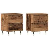 Produktbild för Nattduksbord 2 pcs Gammalt trä 40 x 35 x 50 cm Konstruerat trä