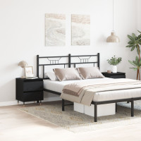 Produktbild för Nattduksbord 2 pcs Svart Ek 40 x 35 x 50 cm Konstruerat trä