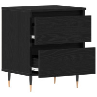 Produktbild för Nattduksbord 2 pcs Svart Ek 40 x 35 x 50 cm Konstruerat trä