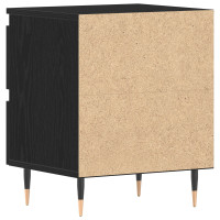 Produktbild för Nattduksbord 2 pcs Svart Ek 40 x 35 x 50 cm Konstruerat trä