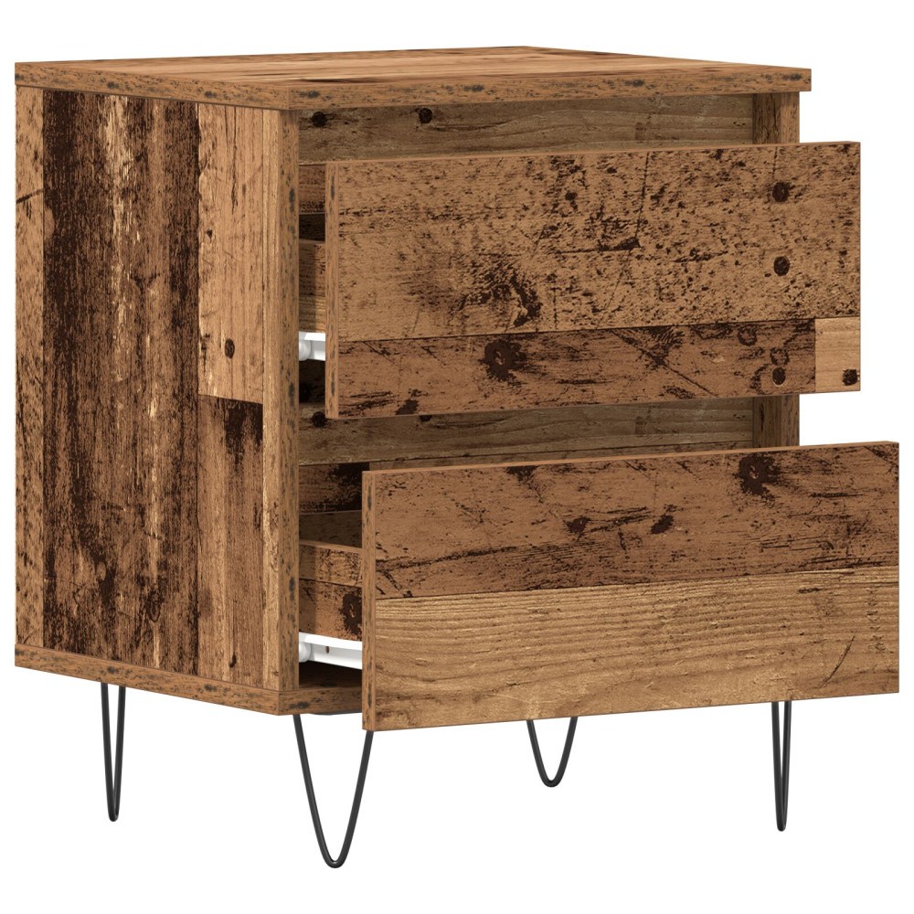 Produktbild för Nattduksbord 2 pcs Gammalt trä 40 x 35 x 50 cm Konstruerat trä