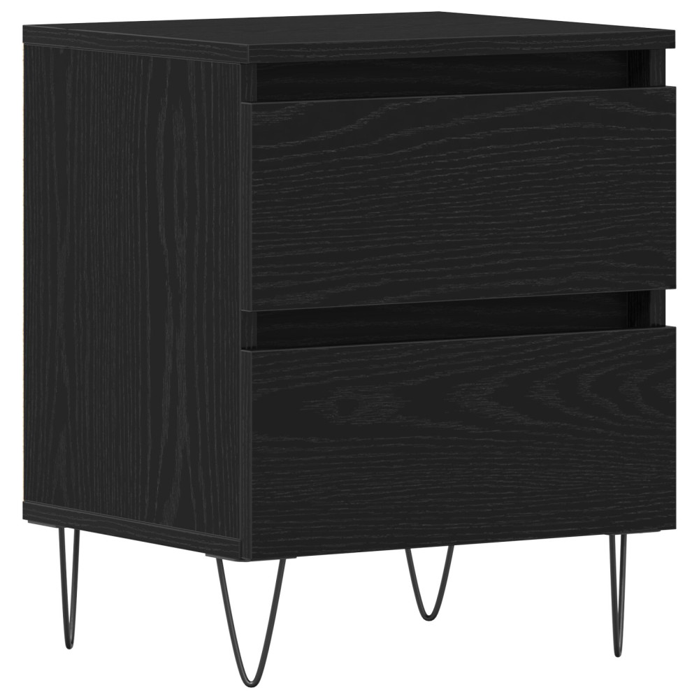 Produktbild för Nattduksbord med låda Svart ek 40 x 35 x 50 cm Konstruerat trä