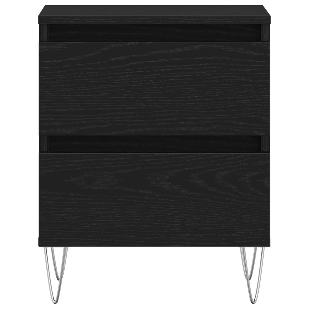Produktbild för Nattduksbord med låda Svart ek 40 x 35 x 50 cm Konstruerat trä