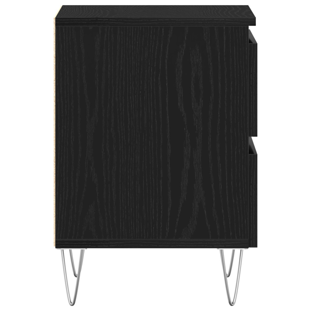Produktbild för Nattduksbord med låda Svart ek 40 x 35 x 50 cm Konstruerat trä