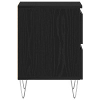 Produktbild för Nattduksbord med låda Svart ek 40 x 35 x 50 cm Konstruerat trä