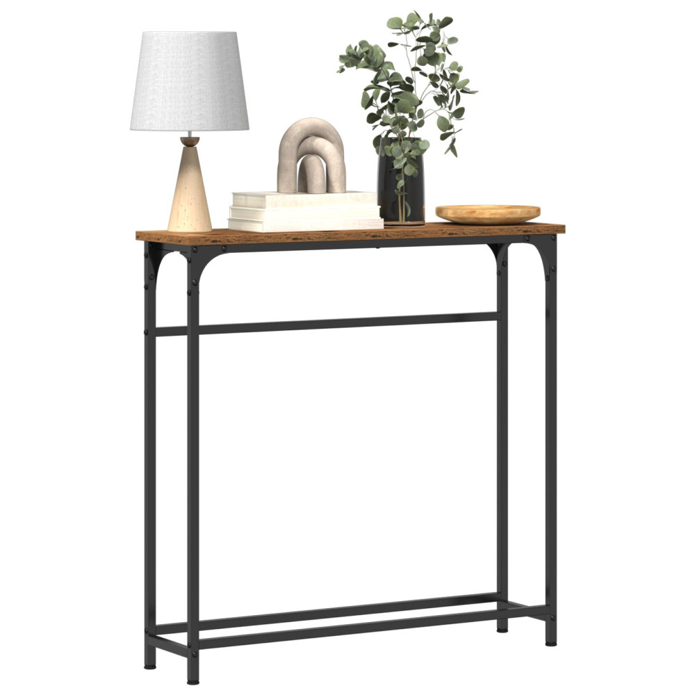 Produktbild för Konsolbord Gammalt trä 75 x 19,5 x 75 cm Konstruerat trä
