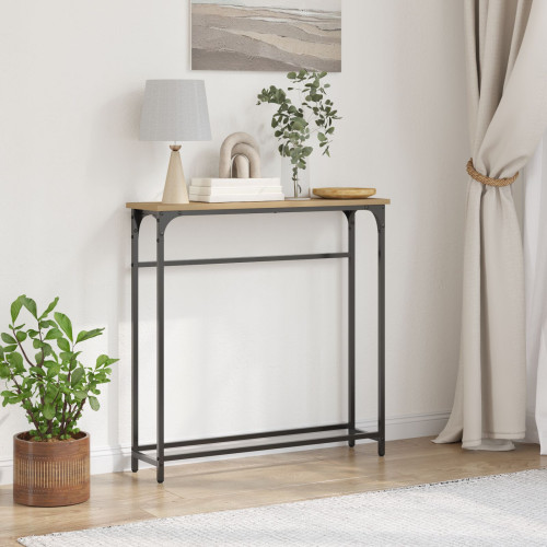 vidaXL Konsolbord Artisan Ek 75 x 19,5 x 75 cm Konstruerat trä