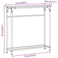 Produktbild för Konsolbord Artisan Ek 75 x 19,5 x 75 cm Konstruerat trä