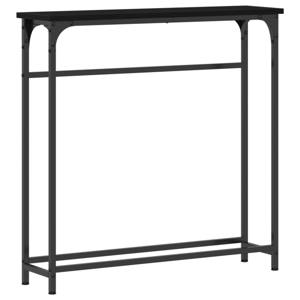 Produktbild för Konsolbord med hylla Svart Ek 75 x 19,5 x 75 cm Konstruerat trä