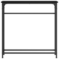 Produktbild för Konsolbord med hylla Svart Ek 75 x 19,5 x 75 cm Konstruerat trä