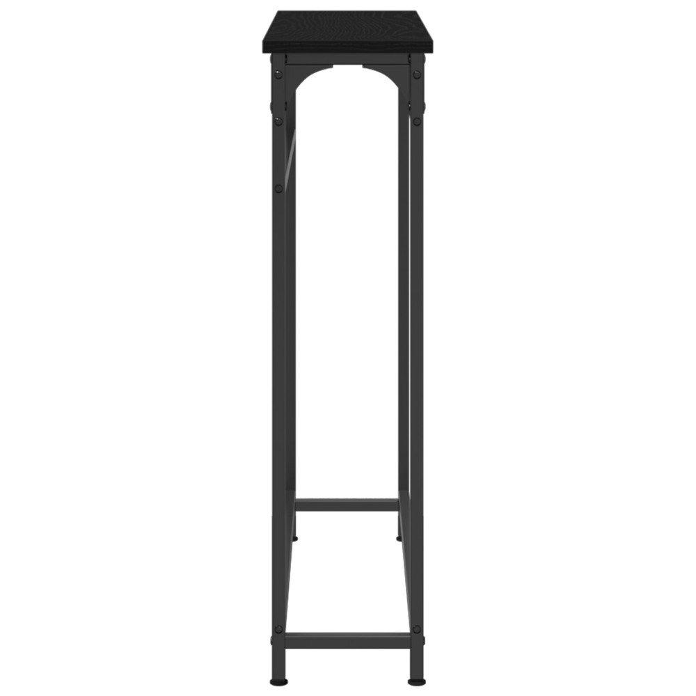 Produktbild för Konsolbord med hylla Svart Ek 75 x 19,5 x 75 cm Konstruerat trä